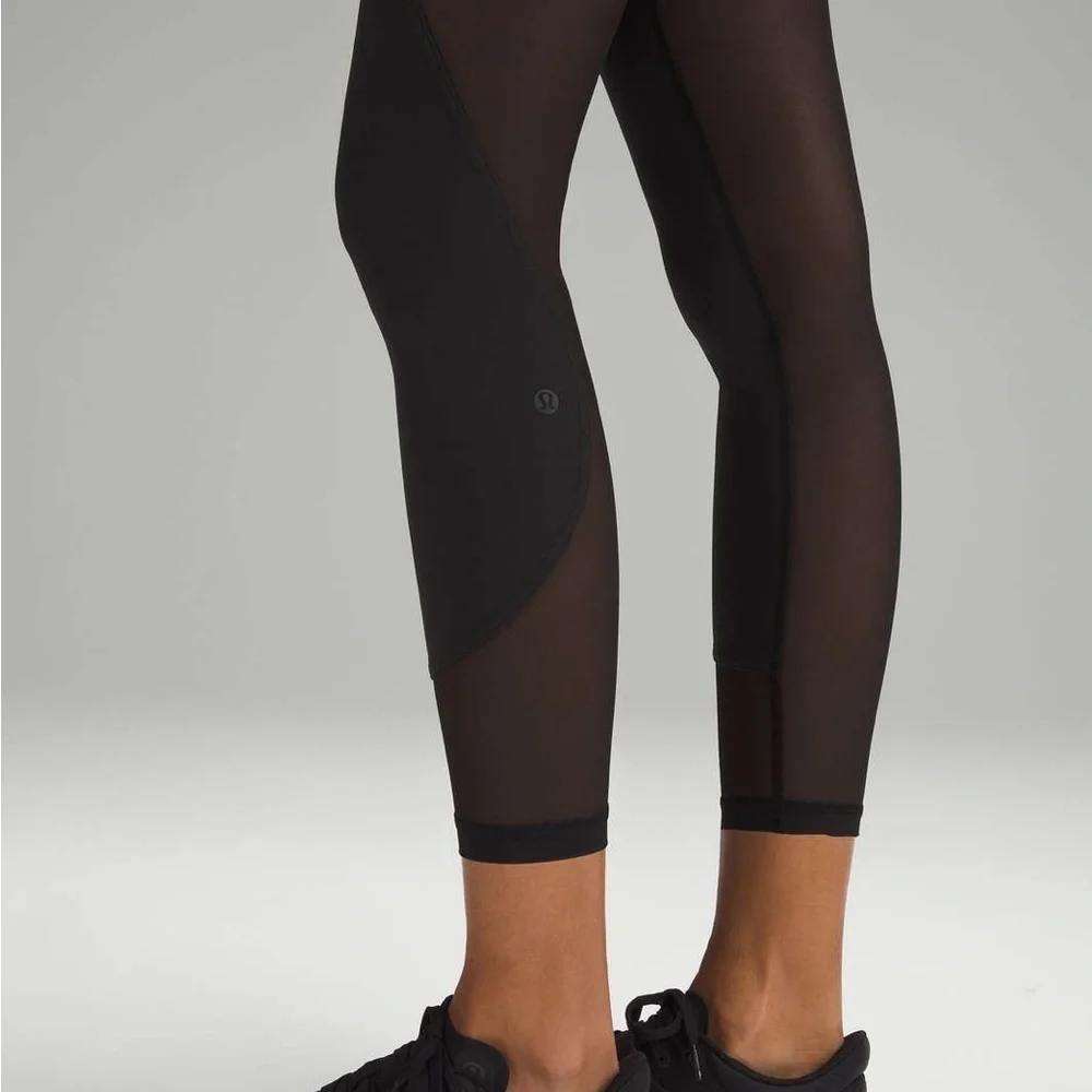 Lululemon black wunder train mesh leggings